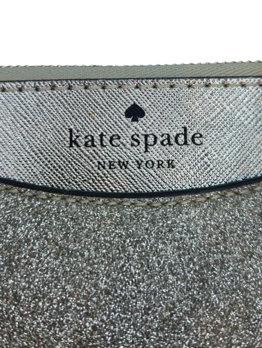 Kate Spade Glimmer Luna Light Silver Glitter Satchel Handbag Purse